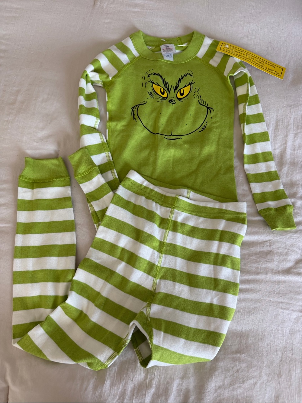 Hanna Andersson striped grinch pajamas